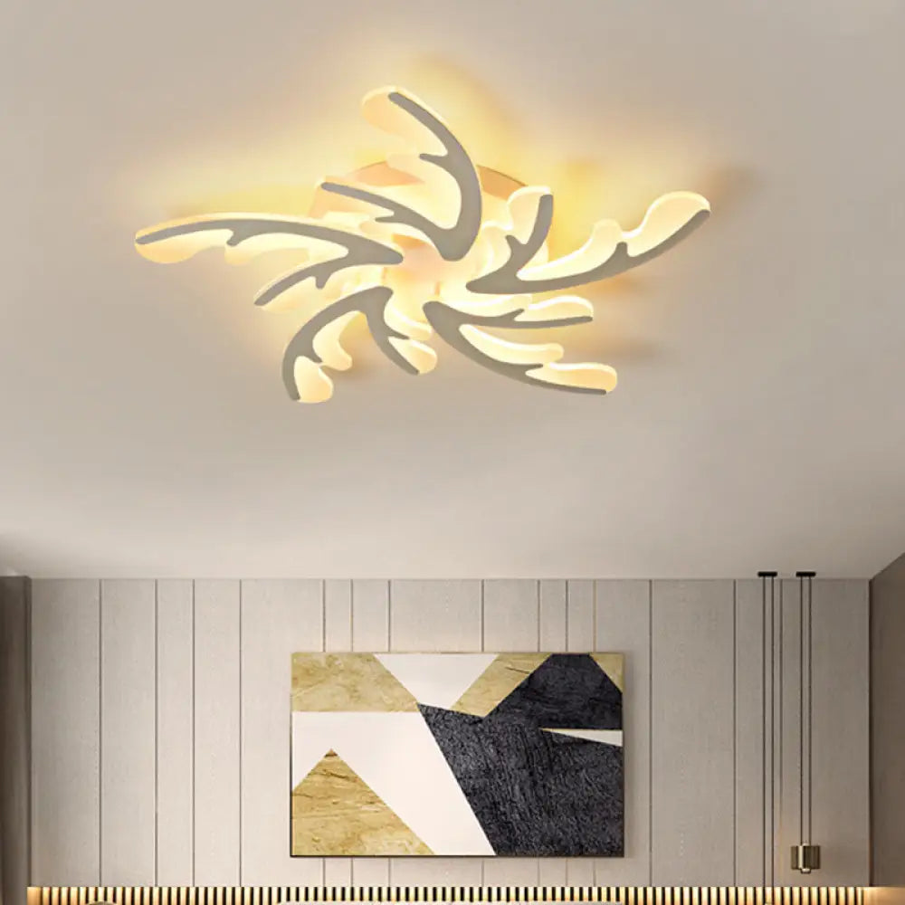 Modern Nordic Led Flush Mount Ceiling Light - White Acrylic Design 5 /