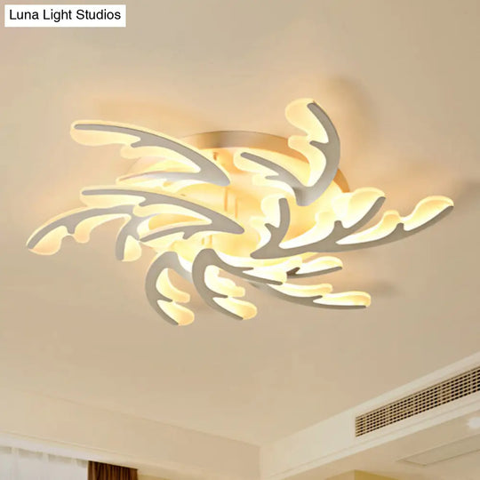 Modern Nordic Led Flush Mount Ceiling Light - White Acrylic Design 9 /