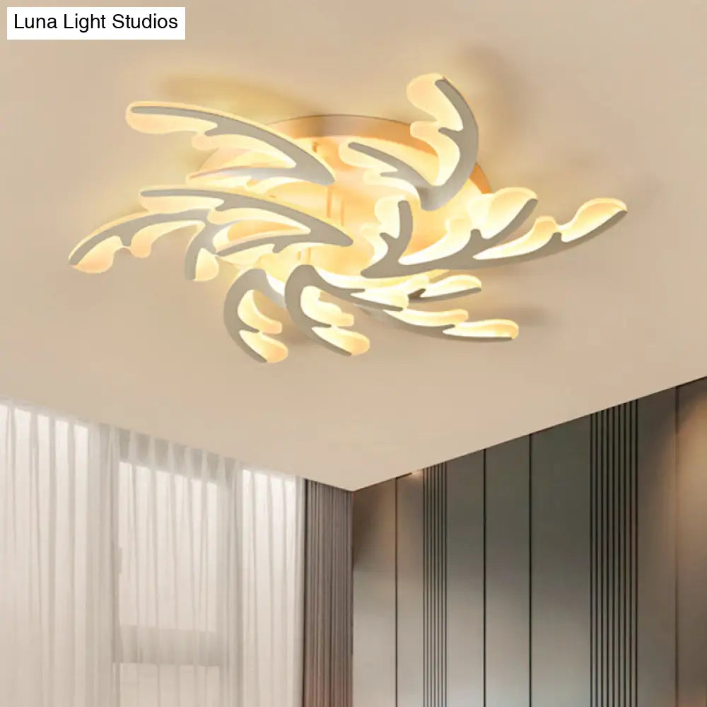 Modern Nordic Led Flush Mount Ceiling Light - White Acrylic Design