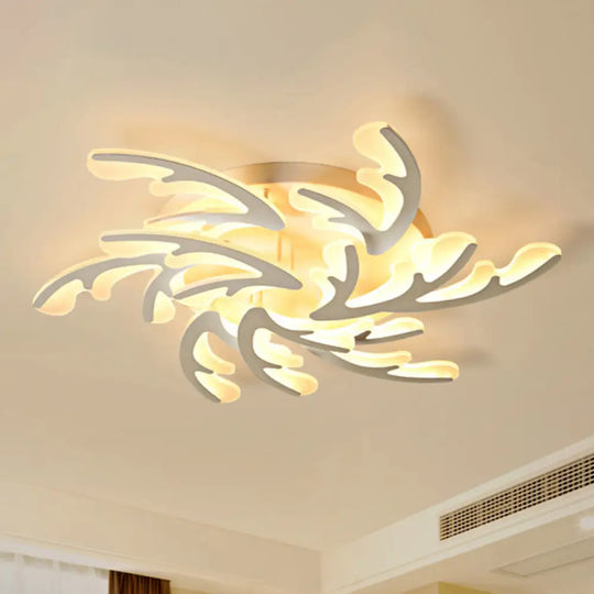 Modern Nordic Led Flush Mount Ceiling Light - White Acrylic Design 9 /