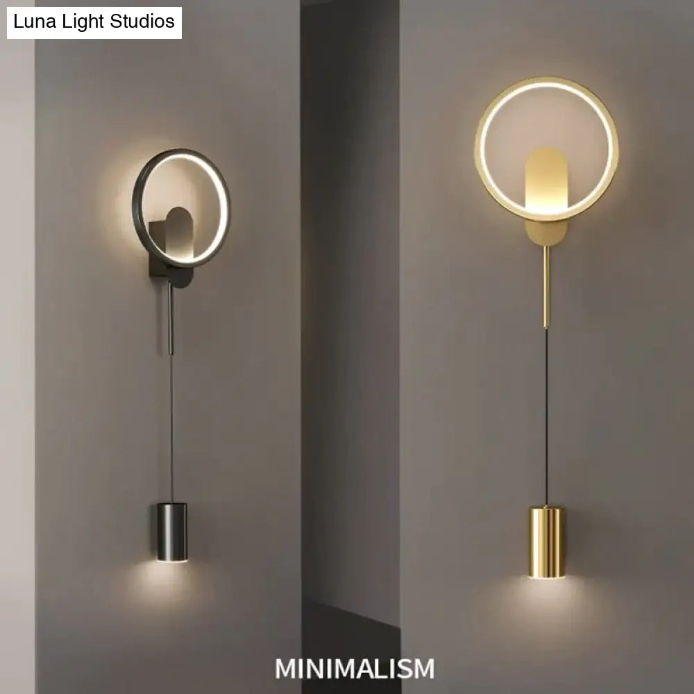 Modern Nordic Led Wall Lamp For Bedroom Black/Gold Light
