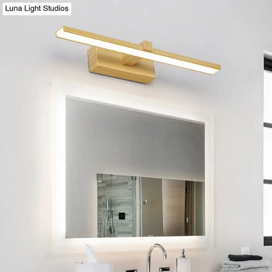 Modern Nordic Led Wall Lamp For Stylish Bathroom Vanity - White/Wood 16/19.5 Wide