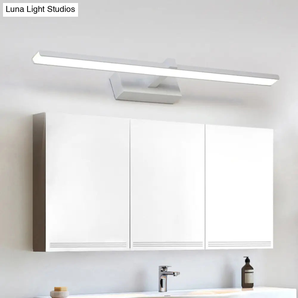 Modern Nordic Led Wall Lamp For Stylish Bathroom Vanity - White/Wood 16/19.5 Wide