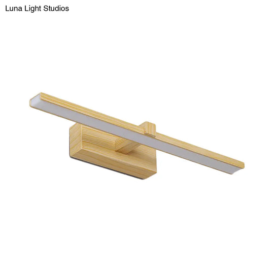 Modern Nordic Led Wall Lamp For Stylish Bathroom Vanity - White/Wood 16/19.5 Wide