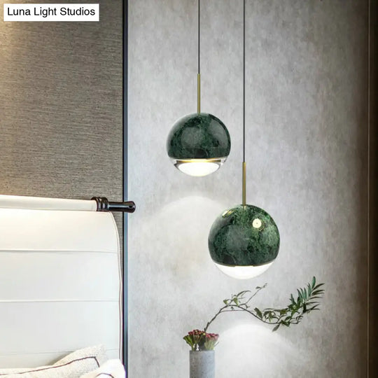 Modern Led Hanging Lamp With Nordic Marble Design - Perfect For Dining Room And Ceilings Glass