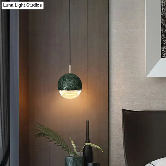 Modern Led Hanging Lamp With Nordic Marble Design - Perfect For Dining Room And Ceilings Glass