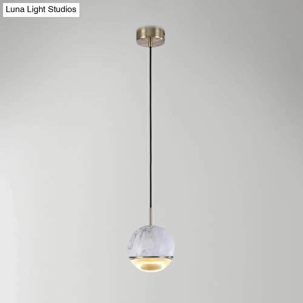 Modern Led Hanging Lamp With Nordic Marble Design - Perfect For Dining Room And Ceilings Glass