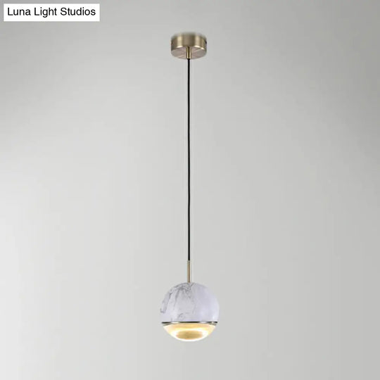 Modern Led Hanging Lamp With Nordic Marble Design - Perfect For Dining Room And Ceilings Glass