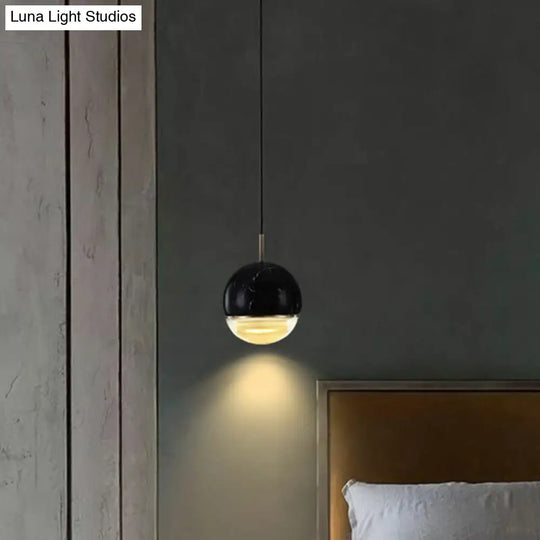 Modern Led Hanging Lamp With Nordic Marble Design - Perfect For Dining Room And Ceilings Glass