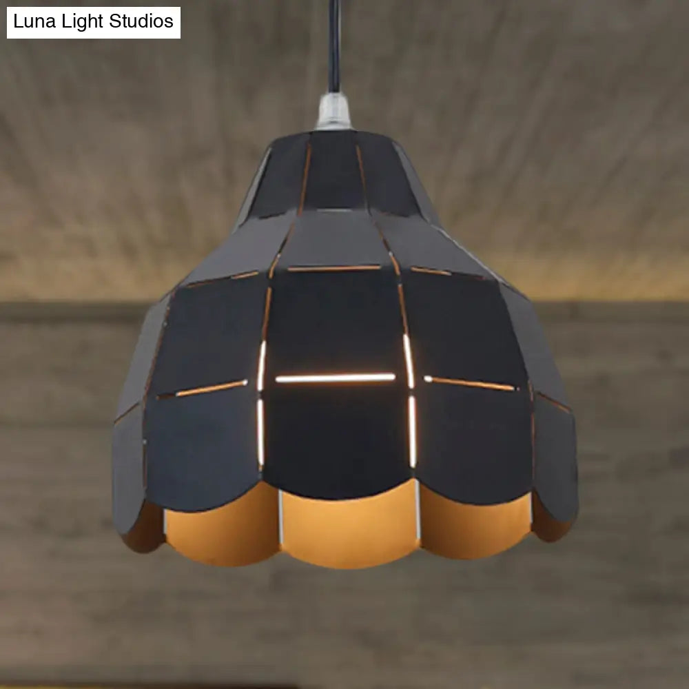 Modern Nordic Metal Pendant Light - Black/Gray/White/Yellow/Blue Folded Design 1 Dining Room