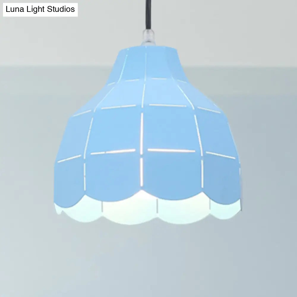 Modern Nordic Metal Pendant Light - Black/Gray/White/Yellow/Blue Folded Design 1 Dining Room