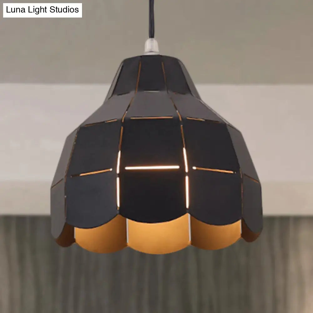 Modern Nordic Metal Pendant Light - Black/Gray/White/Yellow/Blue 1 Foldable Dining Room Hanging Lamp