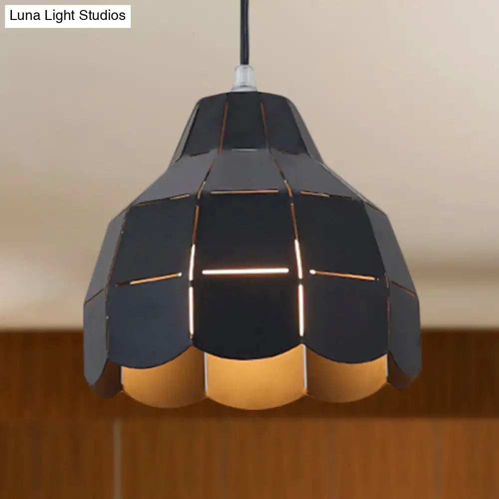 Modern Nordic Metal Pendant Light - Black/Gray/White/Yellow/Blue 1 Foldable Dining Room Hanging Lamp