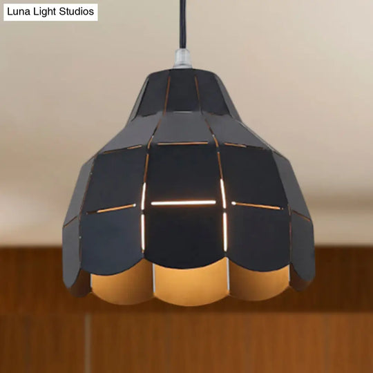 Modern Nordic Metal Pendant Light - Black/Gray/White/Yellow/Blue 1 Foldable Dining Room Hanging Lamp