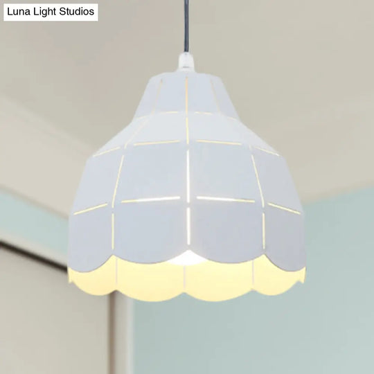 Modern Nordic Metal Pendant Light - Black/Gray/White/Yellow/Blue Folded Design 1 Dining Room