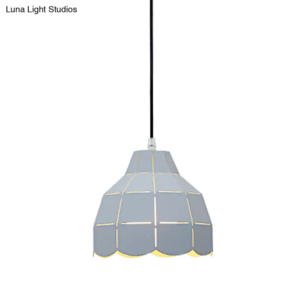 Modern Nordic Metal Pendant Light - Black/Gray/White/Yellow/Blue Folded Design 1 Dining Room