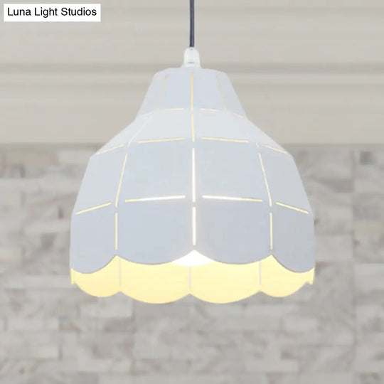 Modern Nordic Metal Pendant Light - Black/Gray/White/Yellow/Blue 1 Foldable Dining Room Hanging Lamp