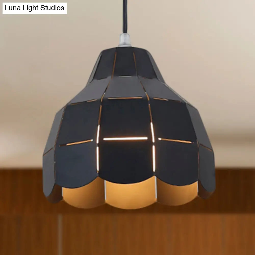 Modern Nordic Metal Pendant Light - Black/Gray/White/Yellow/Blue Folded Design 1 Dining Room