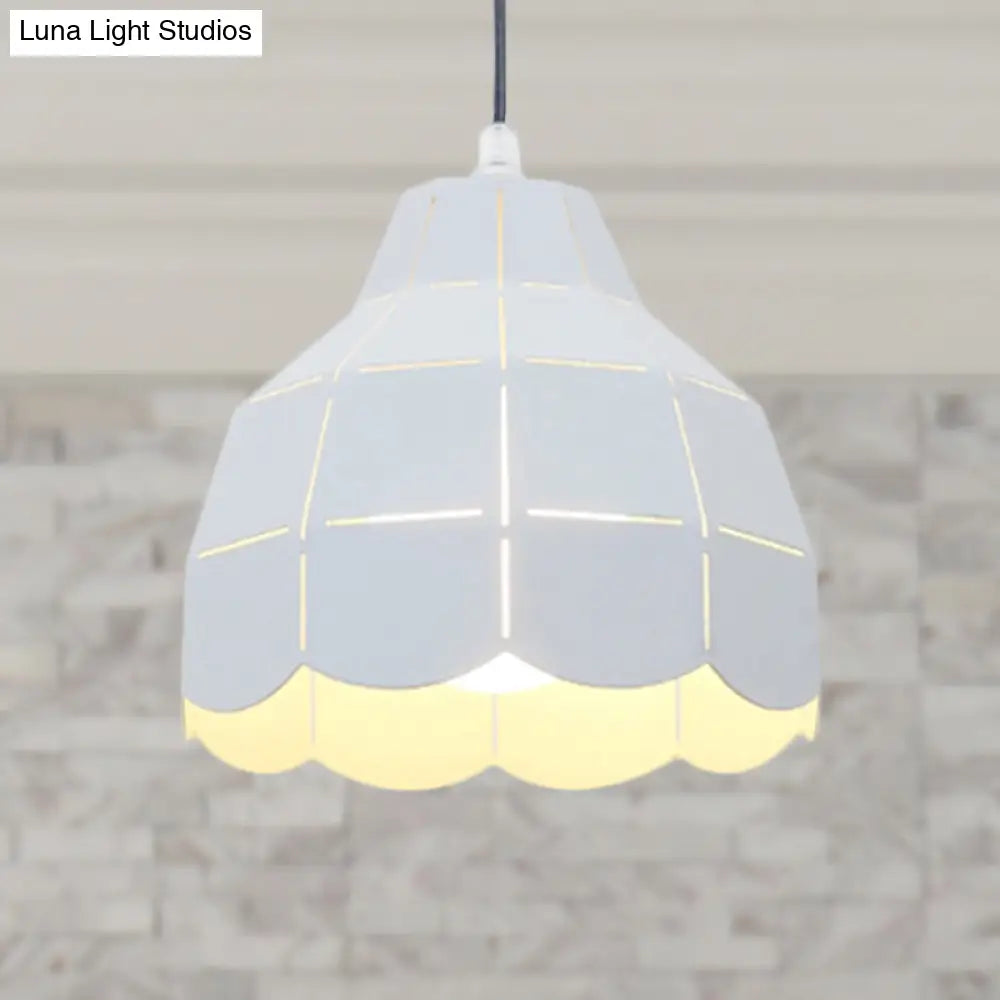 Modern Nordic Metal Pendant Light - Black/Gray/White/Yellow/Blue Folded Design 1 Dining Room