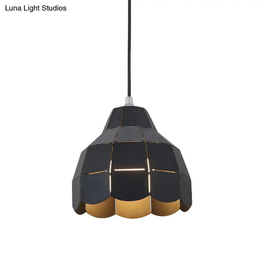 Modern Nordic Metal Pendant Light - Black/Gray/White/Yellow/Blue Folded Design 1 Dining Room