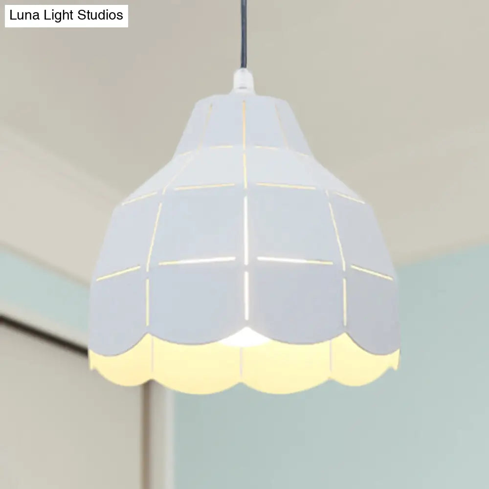 Modern Nordic Metal Pendant Light - Black/Gray/White/Yellow/Blue 1 Foldable Dining Room Hanging Lamp