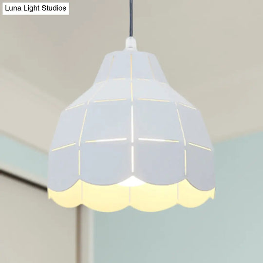 Modern Nordic Metal Pendant Light - Black/Gray/White/Yellow/Blue 1 Foldable Dining Room Hanging Lamp