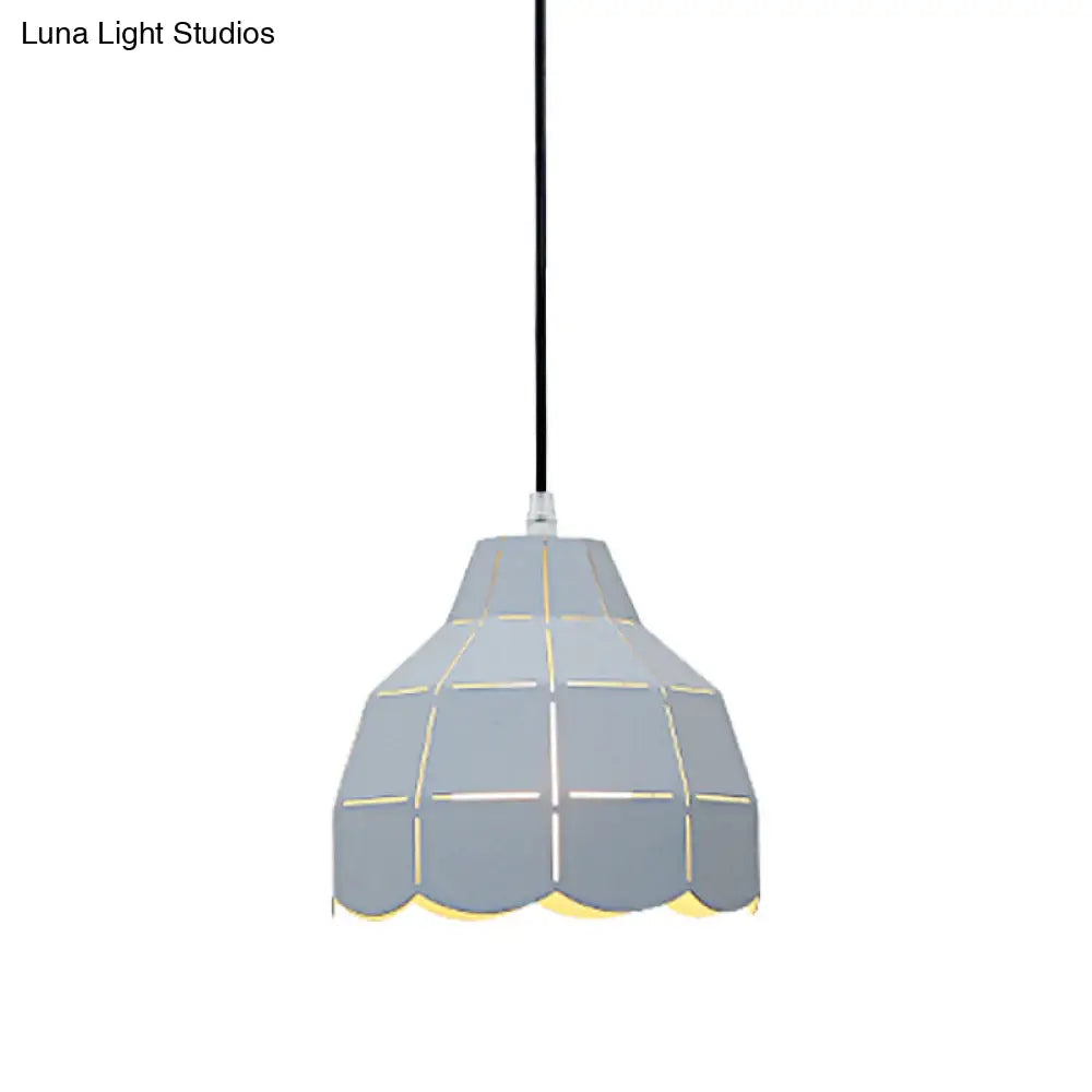 Modern Nordic Metal Pendant Light - Black/Gray/White/Yellow/Blue 1 Foldable Dining Room Hanging Lamp