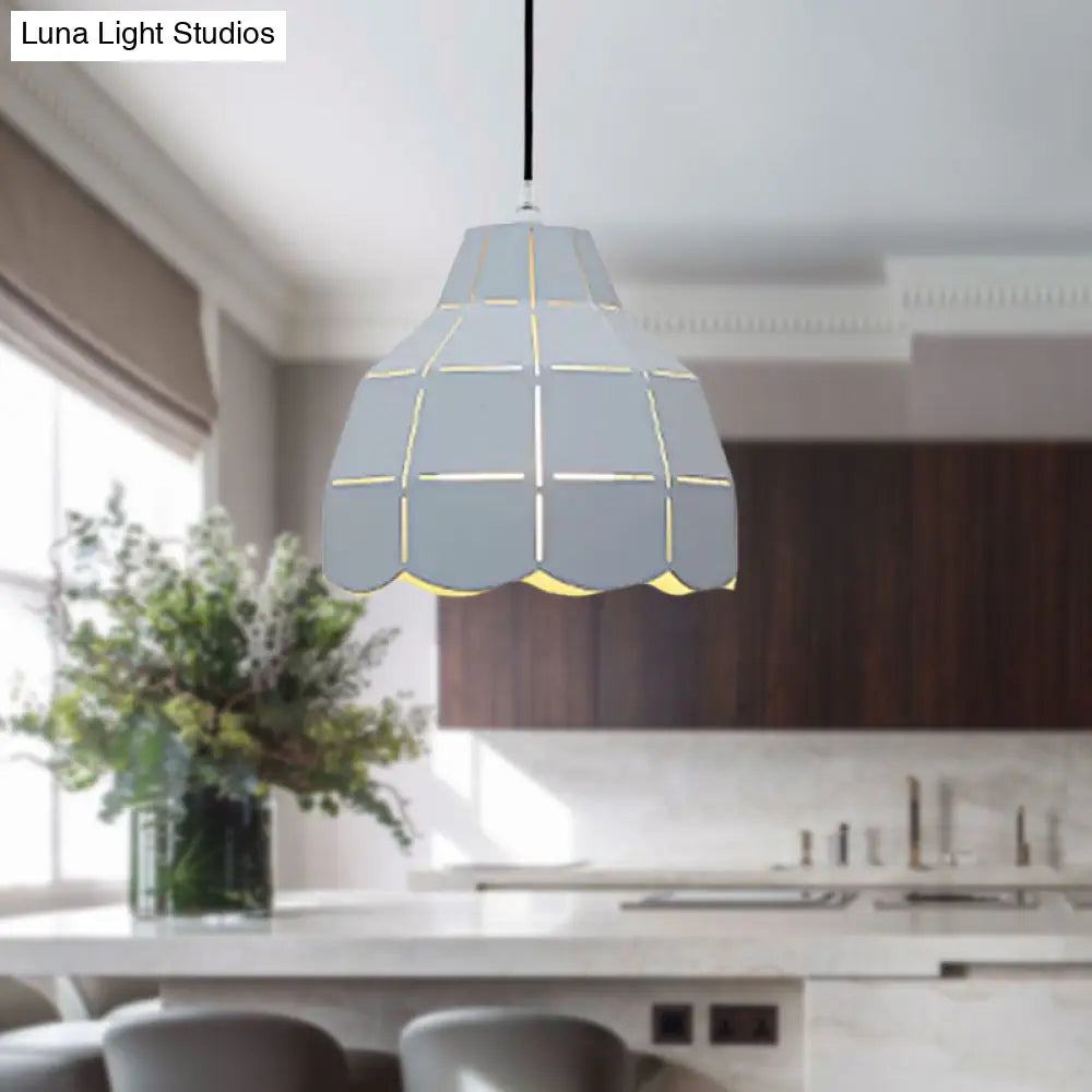 Modern Nordic Metal Pendant Light - Black/Gray/White/Yellow/Blue Folded Design 1 Dining Room