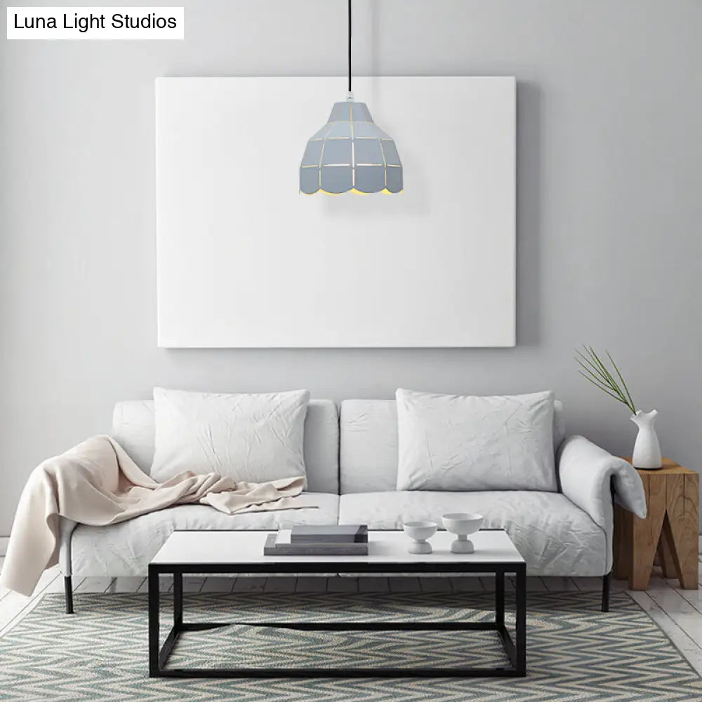 Modern Nordic Metal Pendant Light - Black/Gray/White/Yellow/Blue 1 Foldable Dining Room Hanging Lamp