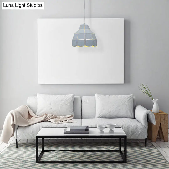 Modern Nordic Metal Pendant Light - Black/Gray/White/Yellow/Blue 1 Foldable Dining Room Hanging Lamp