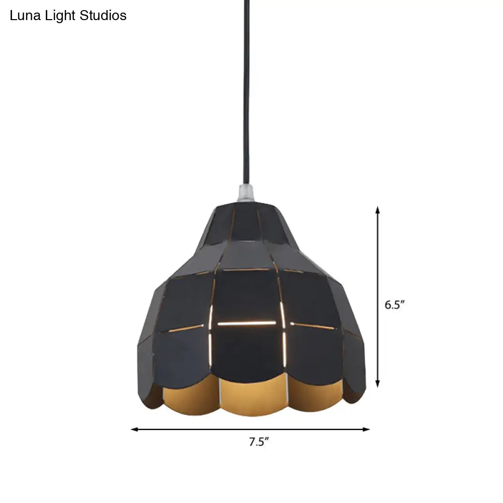 Modern Nordic Metal Pendant Light - Black/Gray/White/Yellow/Blue 1 Foldable Dining Room Hanging Lamp