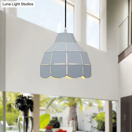 Modern Nordic Metal Pendant Light - Black/Gray/White/Yellow/Blue Folded Design 1 Dining Room