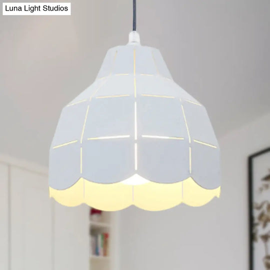 Modern Nordic Metal Pendant Light - Black/Gray/White/Yellow/Blue 1 Foldable Dining Room Hanging Lamp