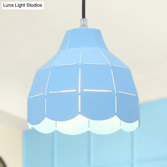 Modern Nordic Metal Pendant Light - Black/Gray/White/Yellow/Blue Folded Design 1 Dining Room