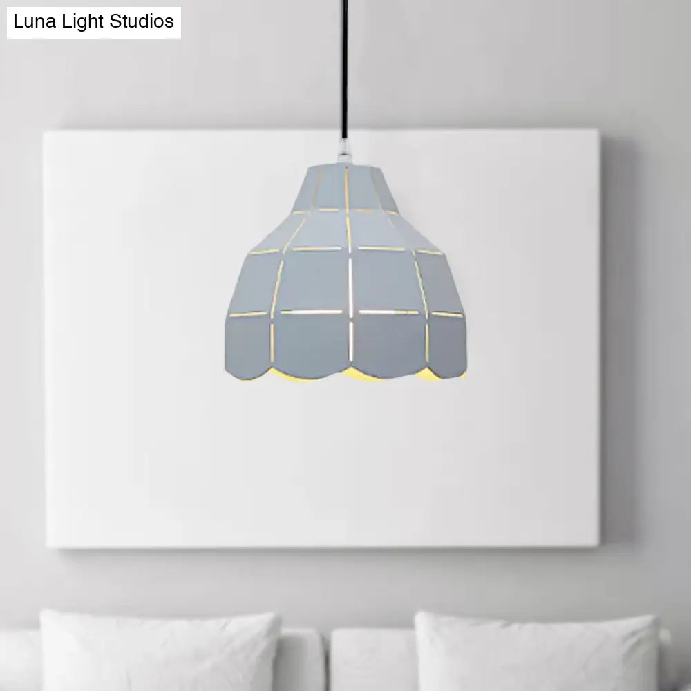 Modern Nordic Metal Pendant Light - Black/Gray/White/Yellow/Blue Folded Design 1 Dining Room