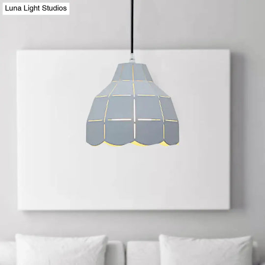 Modern Nordic Metal Pendant Light - Black/Gray/White/Yellow/Blue 1 Foldable Dining Room Hanging Lamp