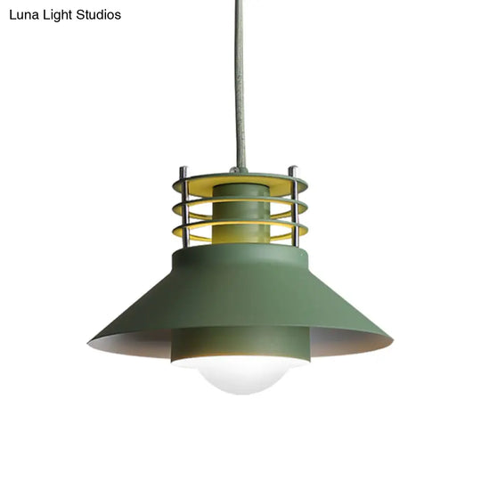 Modern Nordic Pendant Ceiling Light - 9’/12’ Conic Shape Metal Suspension Black/White Ideal For