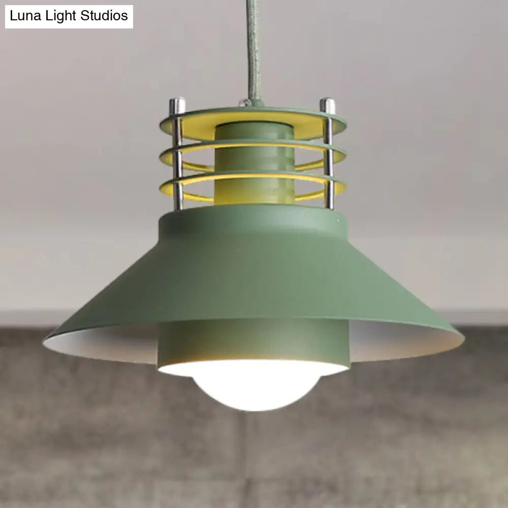 Modern Nordic Pendant Ceiling Light - 9’/12’ Conic Shape Metal Suspension Black/White Ideal For