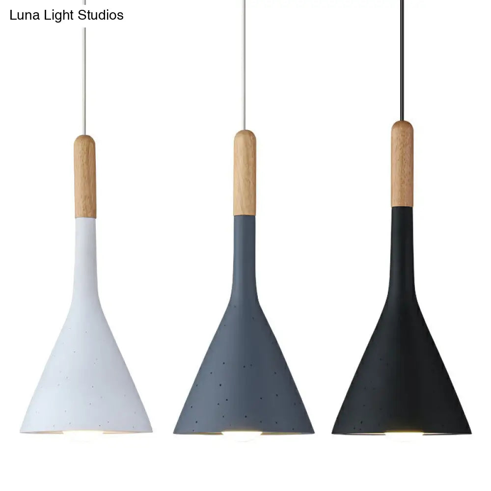 Modern Nordic Pendant Lamp With Funnel Shape - Resin 1 Head Cement Look