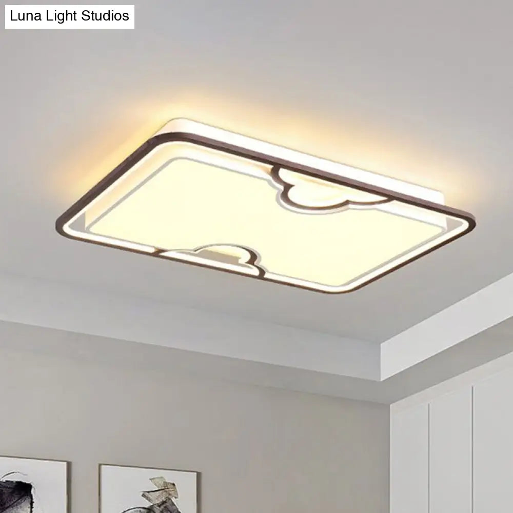 Modern Nordic Rectangular Led Flush Mount Ceiling Light For Living Room Coffee / 25.5