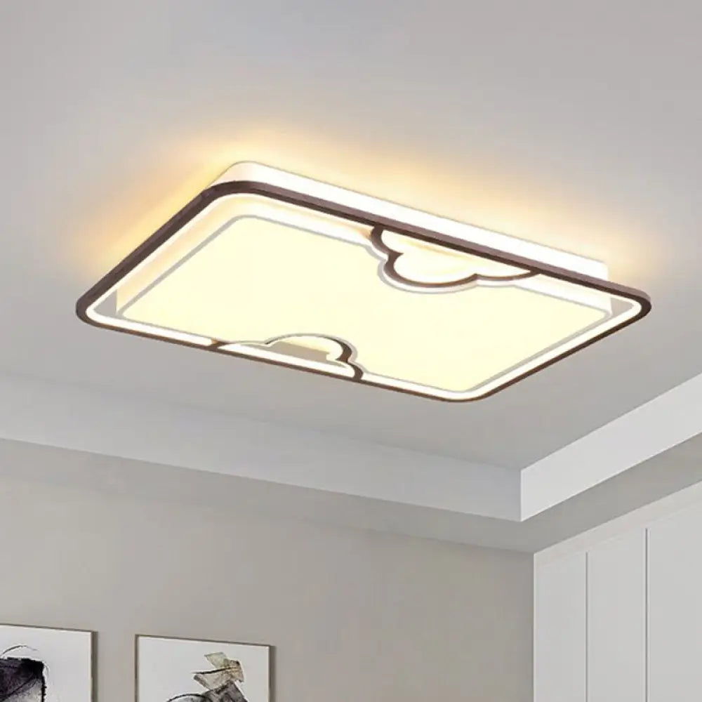 Modern Nordic Rectangular Led Flush Mount Ceiling Light For Living Room Coffee / 25.5’