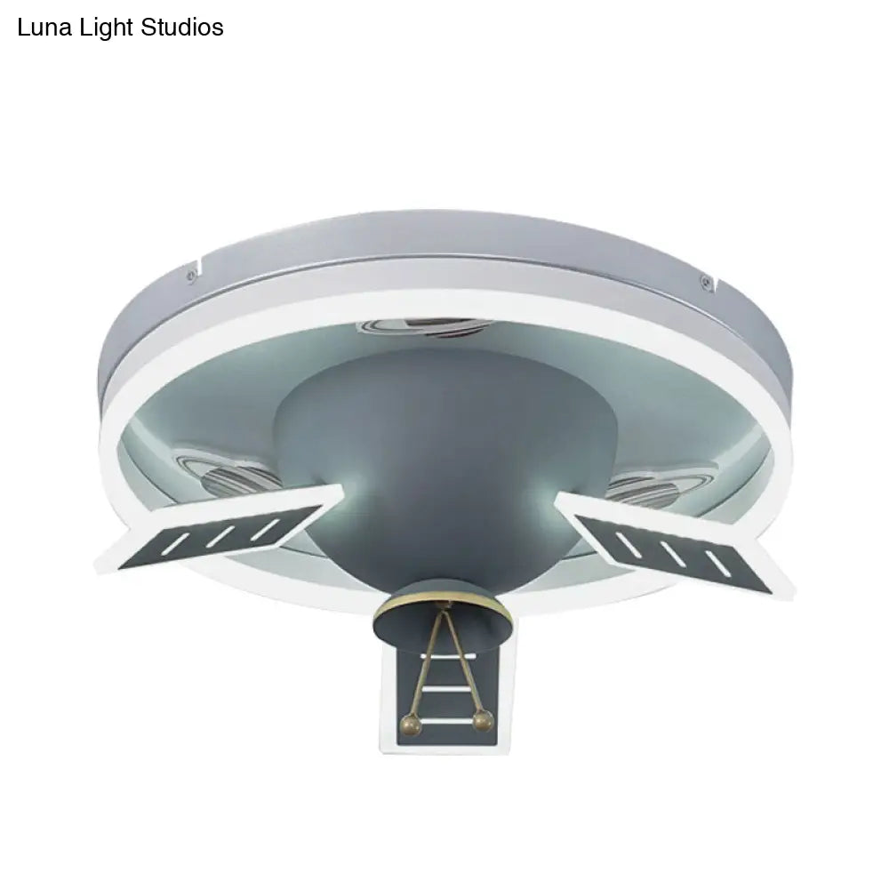 Modern Nordic Satellite Flush Mounted Ceiling Light In Grey - Led Acrylic Lamp For Kids