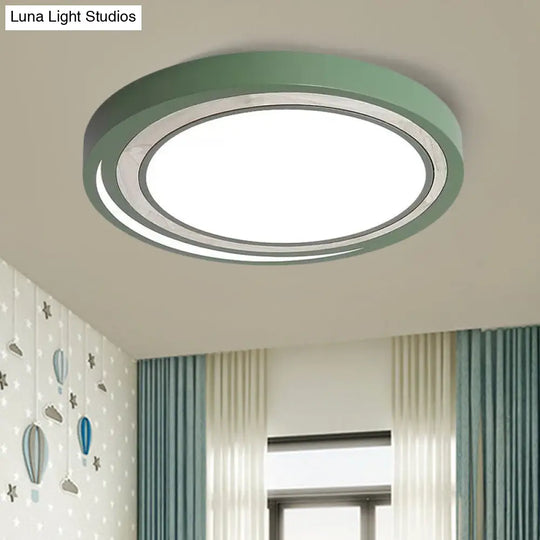 Modern Nordic Solar Eclipse Led Ceiling Light For Study Room Green / 16.5 Warm
