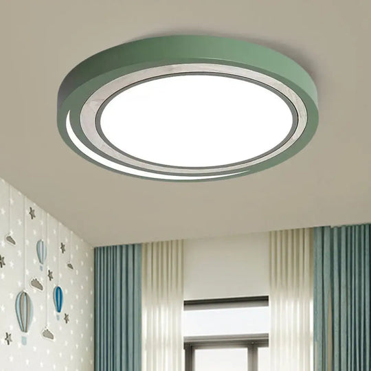 Modern Nordic Solar Eclipse Led Ceiling Light For Study Room Green / 16.5’ Warm