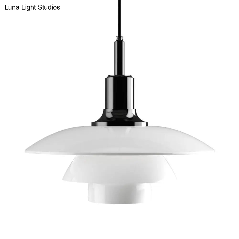 Modern Nordic Style 1-Head Hanging Pendant Lamp In Sleek Black/Silver