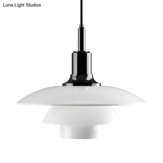 Modern Nordic Style 1-Head Hanging Pendant Lamp In Sleek Black/Silver