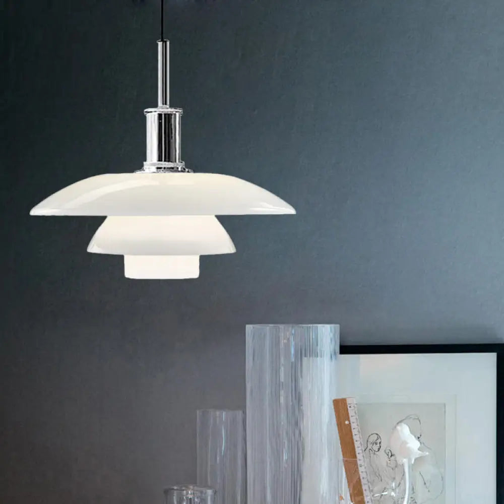 Modern Nordic Style 1-Head Hanging Pendant Lamp In Sleek Black/Silver Silver