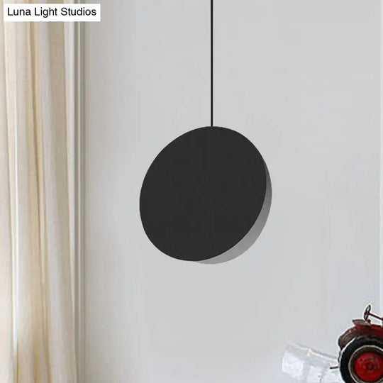 8/12W Modern Nordic Style Metal Pendant Lamp - 1 Light Black/Grey/White Black / 8