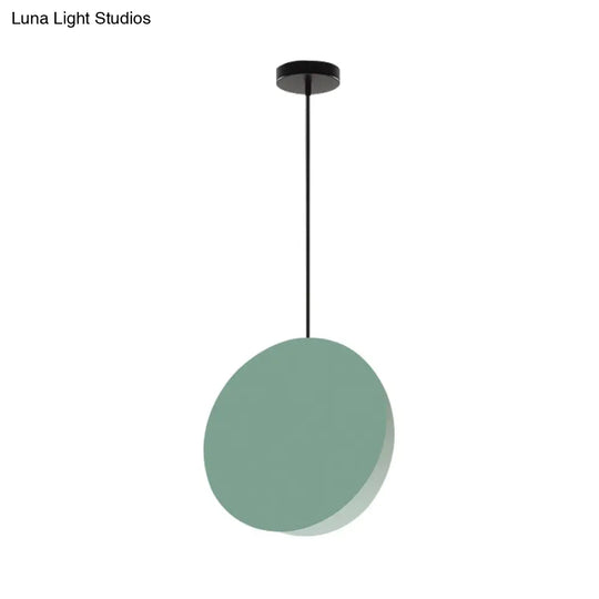 Modern Nordic Style 1-Light Metal Pendant Lamp (8’/12’W) - Black/Grey/White Hanging Ceiling Light