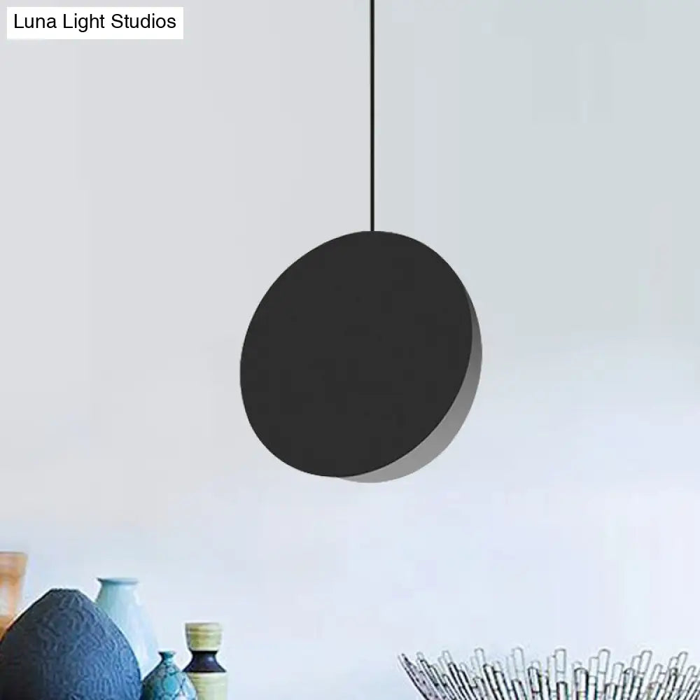 8/12W Modern Nordic Style Metal Pendant Lamp - 1 Light Black/Grey/White